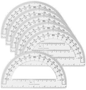65146514651 1intheoffice Protractor Geometry Clear Plastic 6 Inch
