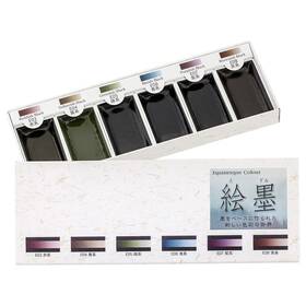 22530 墨 運 堂 15452 Sumikundo Watercolor Solid Ink 6 Color Set Of Colors