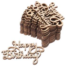 2202p15ygs Abaodam 30pcs Happy Birthday Wooden Party Props Unfinished Wood Cutouts For T