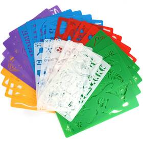 B082yvhfdx Acoavo Kids Art Stencil Kit 25 Pcs Plastic Drawing Stencils 400 Shapes Crafts