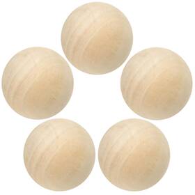 R-2.75 Acrux7 Wood Balls 5 Pack 2.75 Inch Round Spheres Unfinished 7 Cm Wooden Ball