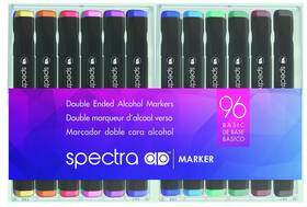 Sbasic96ad Ad Marker Chartpak Spectra Tri-nib And Brush Dual-tip 96 Assorted Basic Col