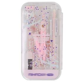 00037ab Adela Boutique 8 Pieces Student Math Geometry Tool Set Drawing Compass Pink