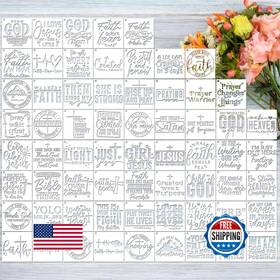 B0ds2np35k Afritee 65 Pcs Bible Verse Stencils For Painting On Wood Reusable Christian Craft Set