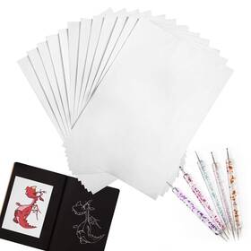 Agroko 717675618101 100 Sheets White Carbon Transfer Paper 11.7 Inch X8.3 With Tracing Stylu