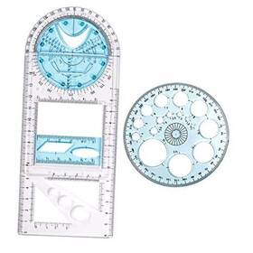 Agwut-100104 Agwut New Multifunctional Geometric Ruler Drawing Template B-white