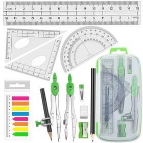 21061004g Akuoly Geometry Compass Kit Starter Maths Set With 2 Drafting Compasses Protractor S