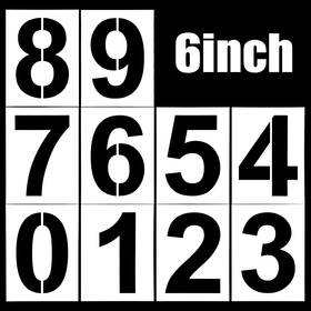 686488 Alrhso 1 Jcxwqcsd 6 Inch Large Number Stencils Set Plastic 0-9 Address Stencil For Spra
