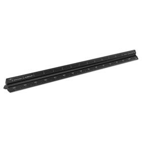3452-9 Alumicolor Aluminum Engineer Metric Solid Drafting Scale 30 Centimeter Black
