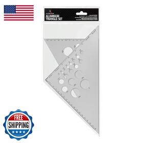 Alumicolor B073wkz3tx Aluminum 8 Inch 10 Calibrated Drafting Triangle 2 Piece Set