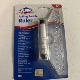 Alvin 088354123859 New Rolling Parallel Ruler By - Angles Circles Lines Inches And Metric