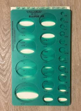 3902-00 Alvin Ellipse Templates Small Series 15 To 60 Set Of 10