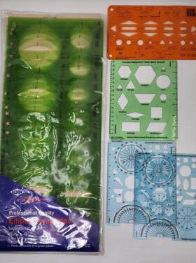 3903-02 Alvin Ellipse Set Large Series - Precision Drawing Tool Kit 4 Templates