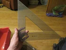 Sk450-12 Alvin 12 Inch Smoke-tint Triangle Ruler Math Geometry Tool - 45/90