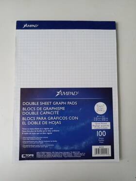 Mpn-g523 Ampad Double Sheet Graph Pads 100 8 1/2 Inch X 11 3/4 Sheets