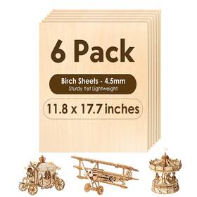 4.5mmbpw Anairsmo Birch Plywood Sheets 4.5mm 6 Pack 11.8 X 17.7 Inch Wood For