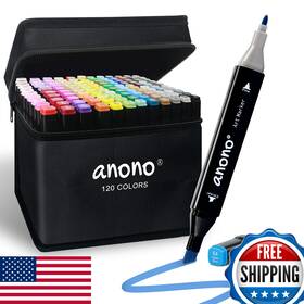 B0bl76z9m3 Anono 120 Colors Alcohol Markers Set Chisel And Fine Tips Fast-drying Ink
