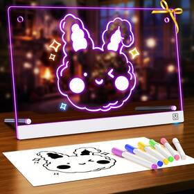Njj-jsk-001 Antiwar Led Drawing Board For Kids 14 Inch X10 3 Mode And 7 Color Light Up Lumi