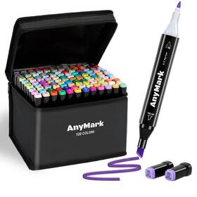 B0c8hpjk4f Anymark 120 Colors Dual Tip Alcohol Markers Set For Kids Adult Drawing Sketching