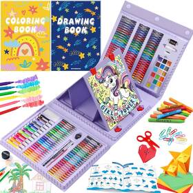 B0c8lhgknr Aotemoon All-in-one Art Kit Easel Origami Colored Pencils Watercolor Markers Pastel