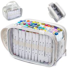 72-96markers Apoffice Am853-ivory Marker Organizer Case Holds Portable Art St... Fas