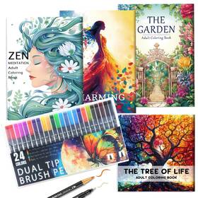B0ds5q6f4b Apolyone Adult Coloring Book For Women Relaxation Mindfulness Trees Zen With 24 Dual