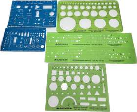 276-181 Archer Lot Of 6 Templates Electronic/logic Symbols Electronic Components And Etc