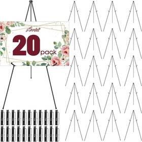 B0cy2mptyx Aroic 63 Easel Stand For Display 20 Pack Portable Foldable Metal Easels