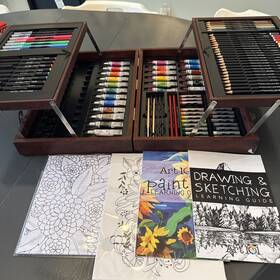1461723 Art 101 Platinum 151-piece Multimedia Artists Set With Wood Case Pencil Pastel