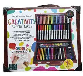 58096 Art 101 New Budding Artist Multifunctional Set Kit In Wood Case With 96 Pieces