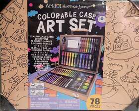 Art 101 673468550785 Budding Artist 78 Piece Creative Set Wooden Case Aliens And Spaceships