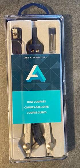 Aa27175 Art Alternatives Bow Compass Complete Set Plastic Case Makes Circles 12 Inch
