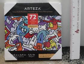 Artz-8932 Arteza Coloring Book For Adults Doodle Designs 72 Sheets 100 Lb 6.4x6.4 Inch