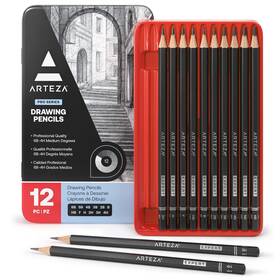 B077qs34cz Arteza Drawing Sketch Pencils Set Of 12 Medium Hardness 6b - 4h Graphite