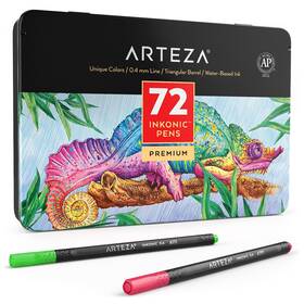 B07t15lkr7 Arteza Inkonic Fineliner Pens Set Of 72 0.4 Mm Fine Tip Markers Water-based