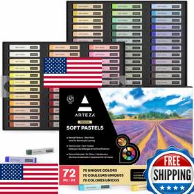B08jzfdd1b Arteza Soft Pastels For Artists Set Of 72 Chalk Sticks Rich Colors
