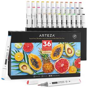 B08pkz21tt Arteza Alcohol Art Markers Set Of 36 Colors Tropical Tones Everblend Sketch P