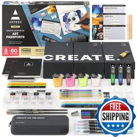 Arteza B0d2v71mmr Creative Kickstarter Art Exploration Set - Passports Gel Pens