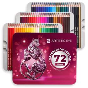 B09nmx92hc Artistic Eye Premium Watercolor Pencils Set Of 72 Quality 3.5mm Soft Core Lea