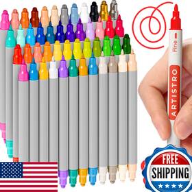 B0cxj1cxgn Artistro 48 Dual-tip Acrylic Paint Pens For Rock Fabric Wood Glass Craft - A