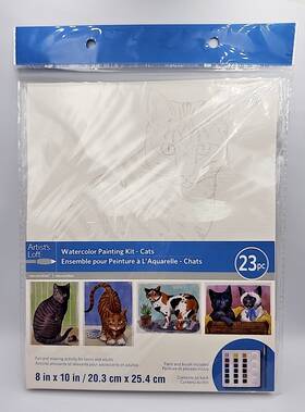 Artists Loft 191518410457 Watercolor 23 Piece Painting Kit Cats New Sealed 4 To Paint
