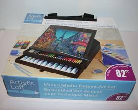 Artists Loft 195158031386 New Aritsts Mixed All Media Deluxe Art Set 82 Pc Painting Drawing With Case