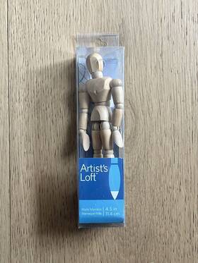 283248 Artists Loft 4.5 Inch Wooden Male Manikin Mannequin Full Jointed Wood Figure