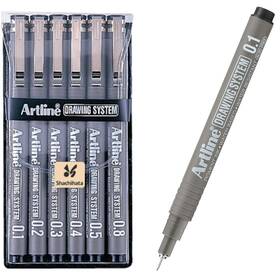 Atdspcs6wla Artline 230 Drawing System Pens Technical For Drafting Illustr