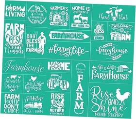 Fm0066-66 Artstencils 6 Pieces Farm House Theme Stencils Self Silk Screen Stencil Set
