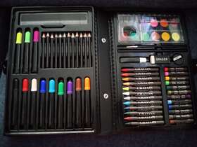 Artworx 015586456189 Kids Art Set Sketch Crayons Markers Color Pencils Paint Case
