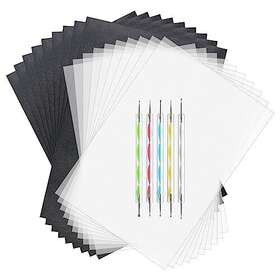 Astaron 609832643111 150 Sheets Black Carbon Copy Paper And Tracing With 5 Pcs Embossing Sty