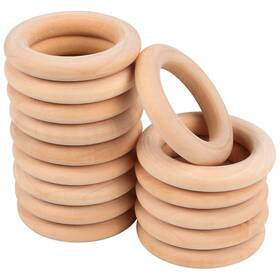126-a1292 Augsun A1564 15 Pcs Macrame Wooden Rings Natural Unfinished Solid Wood For Diy Craf