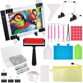 Awersy -291 159pcs Diamond Painting A4 Led Light Pad Kit Diy Dimmable
