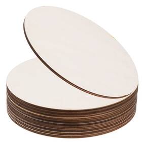 Circles-01 Awizom 24 Pack 8 Inch Wooden Circles For Crafts 0.2 Thick Unfinished Round Wood Sli